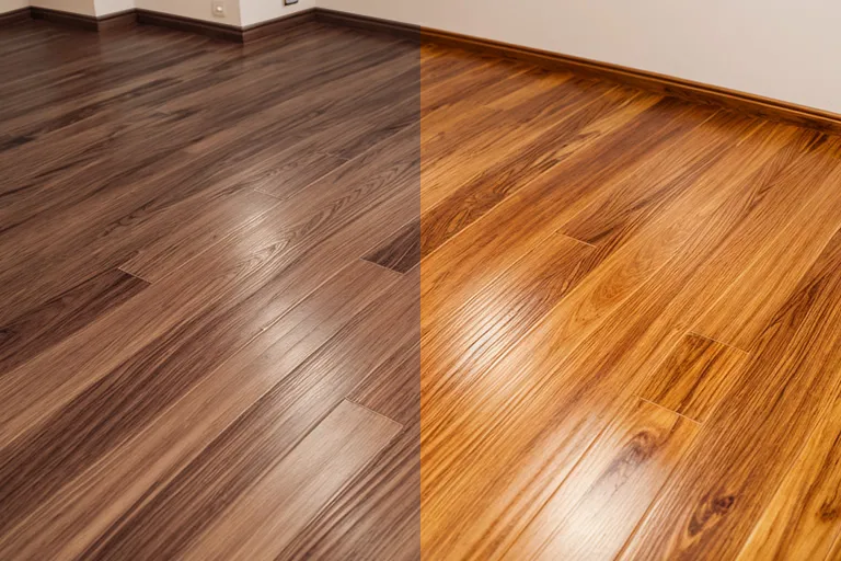 Příklad renovace parket a broušení parket před a po
