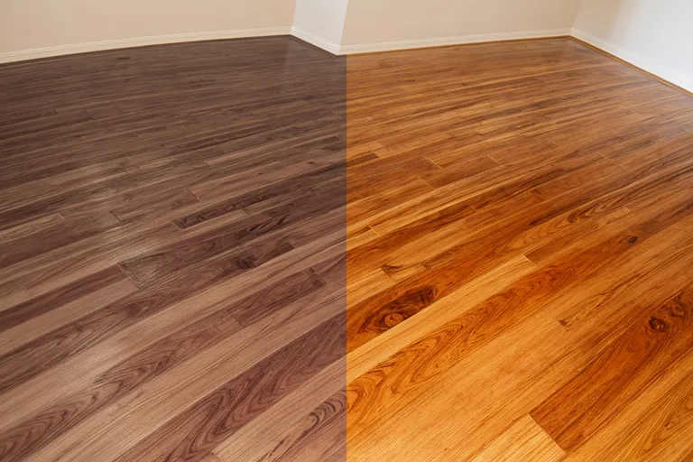 Příklad renovace parket a broušení parket před a po